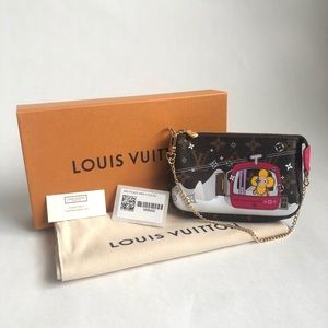 SOLD—Louis Vuitton Mini Pochette-Holiday Animation